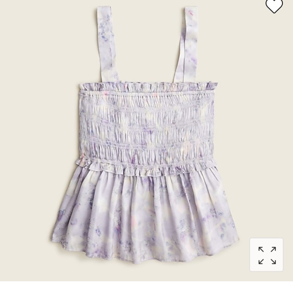Flora Obscura X J. Crew featherweight satin tank in lavender fields.